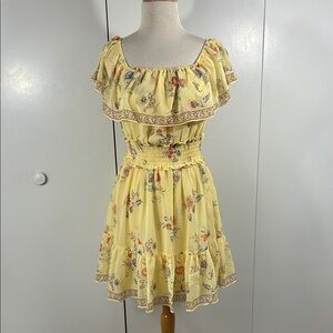 NWT Floral Yellow Ruffle Dress Max Studio